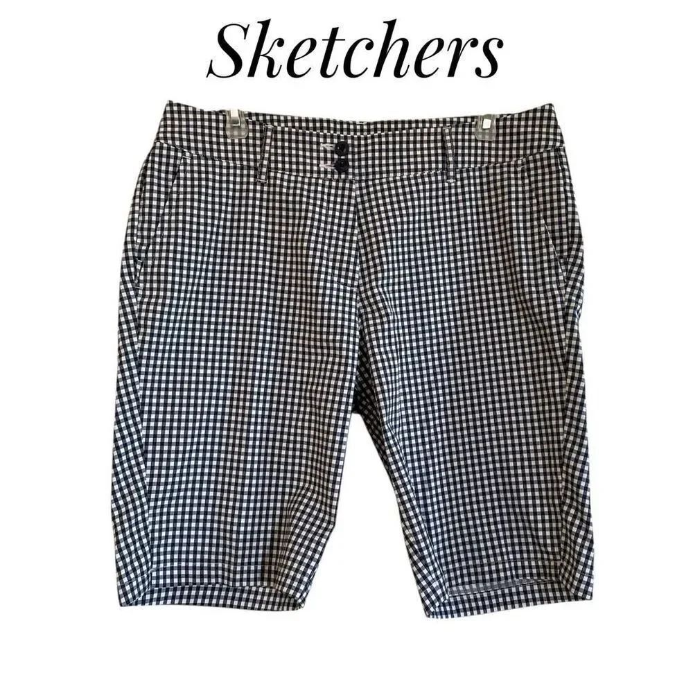 Sketchers Size 10 Men Go Golf Shorts White Navy Blue